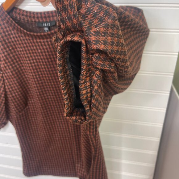 Iris Houndstooth Balloon Sleeve Blouse - Picture 6 of 14